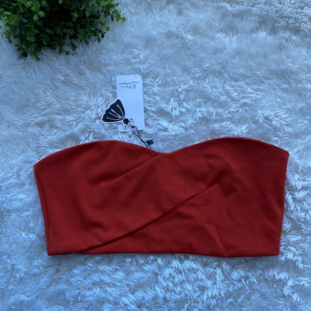 NWT Rust Chiffon Bandeau Top